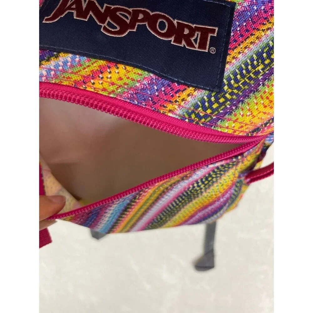 JanSport Big Student Backpack Multi-Color Diagonal Woven Stripe